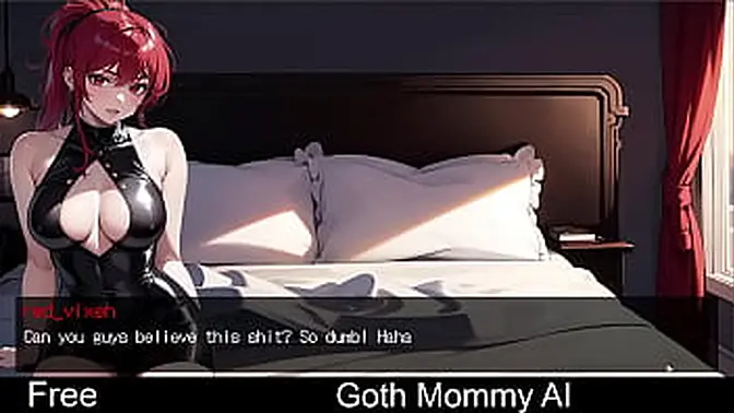Cyberpunk Goth Mommy nails AI in erotic strategy game