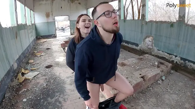 Hot Russian brunette dominates guy in POV with huge cum and femdom strap-on