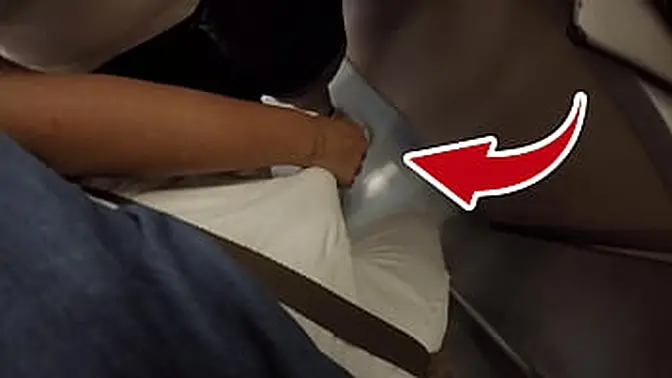 Japanese MILF grabs my dick in public subway