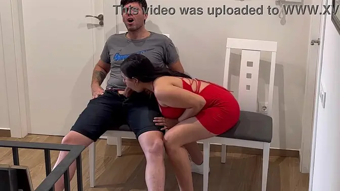 Amateur brunette beauty deepthroats and rides cock