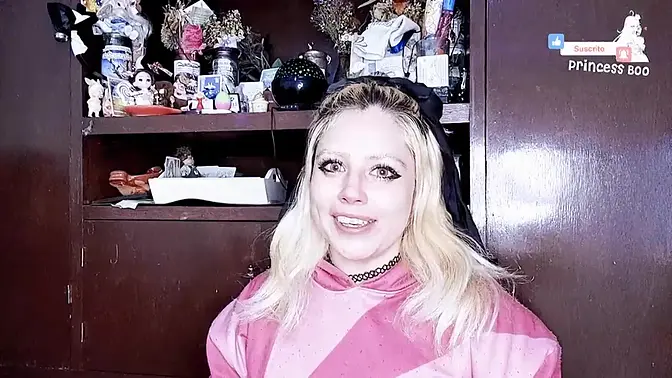 Blonde Teen Girl Opens Mystery Box of Toys