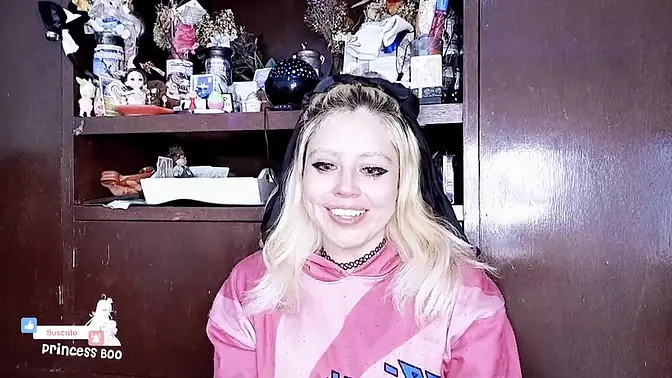 Blonde Teen Girl Opens Mystery Box of Toys