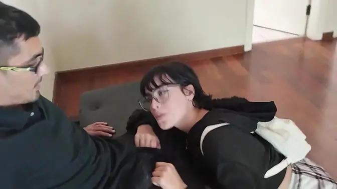 Petite amateur babe Kimiko gets a sloppy blowjob