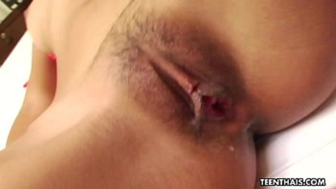 Slutty Asian chick getting her throat ravaged like a dirty little cum dumpster