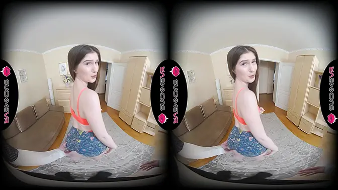 Petite Russian beauty takes VR's intense cock