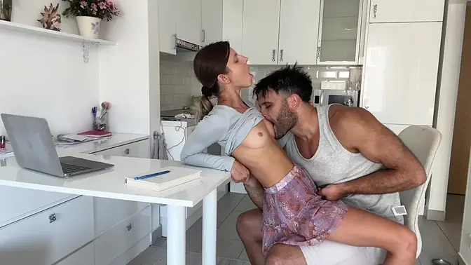 Skinny Latina gives wild blowjob and rides monster cock