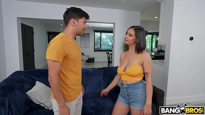 BANGBROS - Max Fills Penetrates His Step Sister Hailey Rose's Pussy In Different Positions & Makes Her Moan In Pleasure