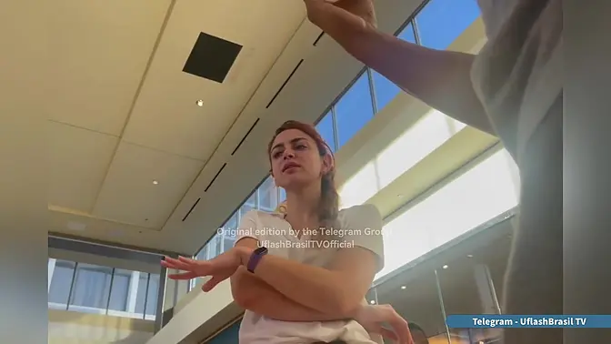 Office worker flashes her soaking bulge at coworkers