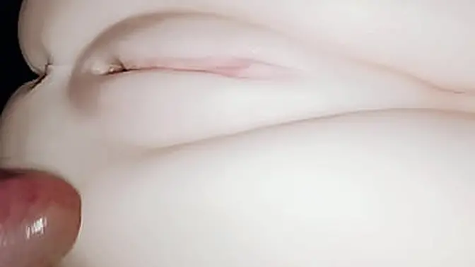 Sexy adult doll gets an anal toy blowjob