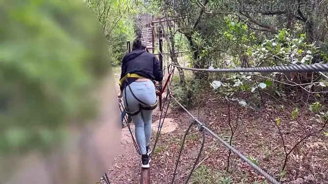 Latina lovers finger and suck each other in steamy outdoor session