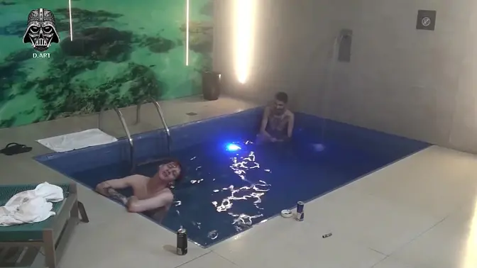 Friends and hotwife enjoy a public pool threesome