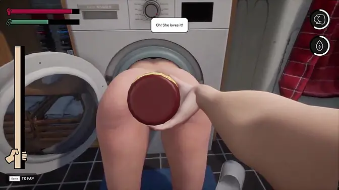 Gameplay - The stepmother is stuck in the washing machine