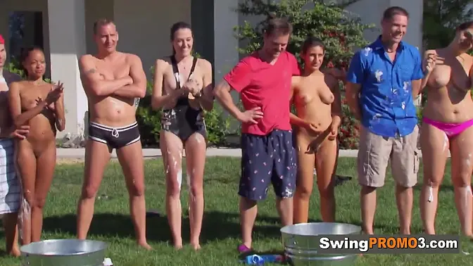 Swingers Play In The Backyard As They Get Ready To Swing
