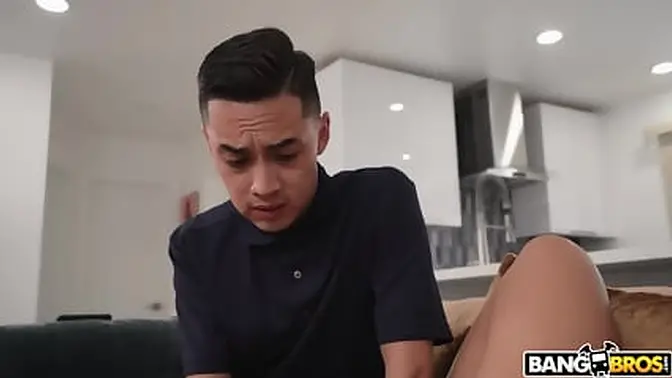 Stepmom teaches stepson how to fuck with a dildo