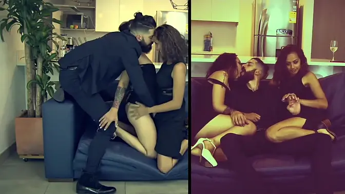 Latina bombshell Veronica Leal in hot amateur orgie with a trio