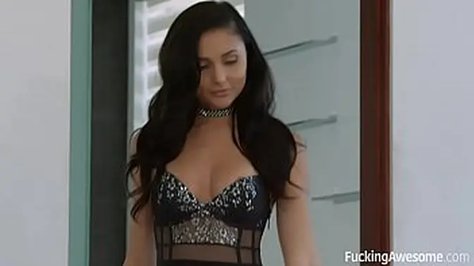 Petite pornstar Ariana Marie sucks cock in stockings