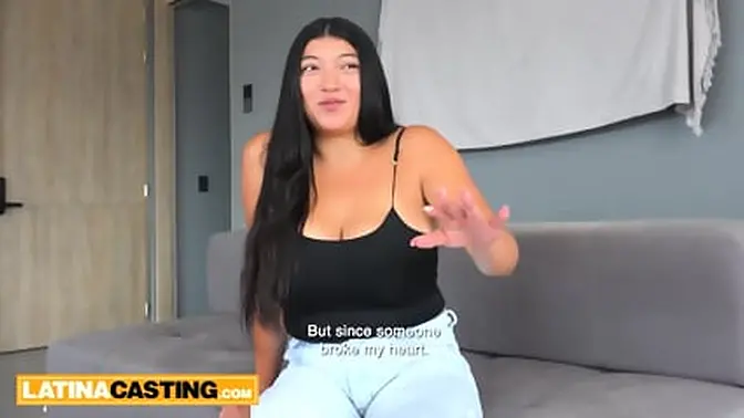 Latina babe shakes her big boobs while producer pounds her from behind