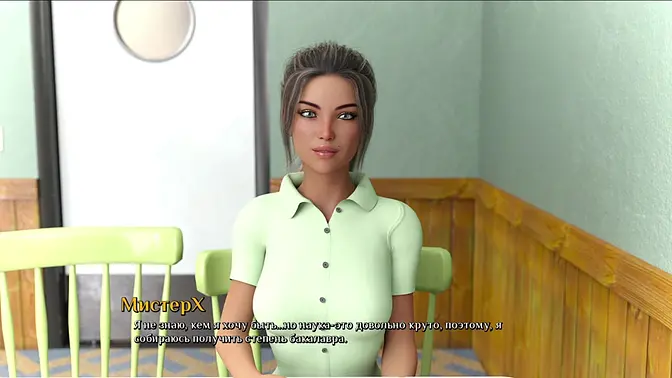 Busty anime girl gets picked up at work