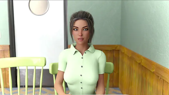 Busty anime girl gets picked up at work