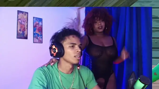 Teen ebony babe gets big black cock in cowgirl