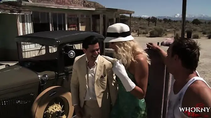 Vintage-inspired lust with two blondes and a brunette sharing cocks