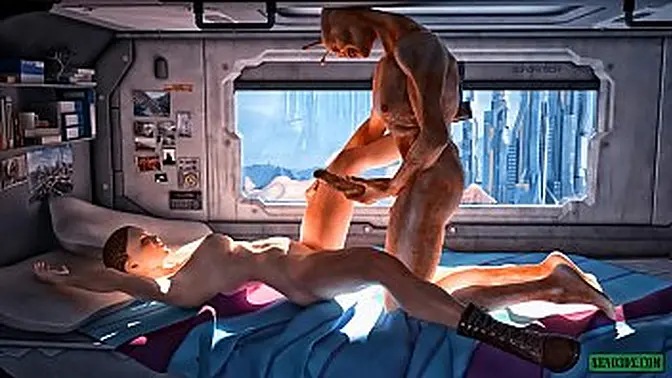 Intergalactic Alien invades and pounds human hole with massive CGI big cock