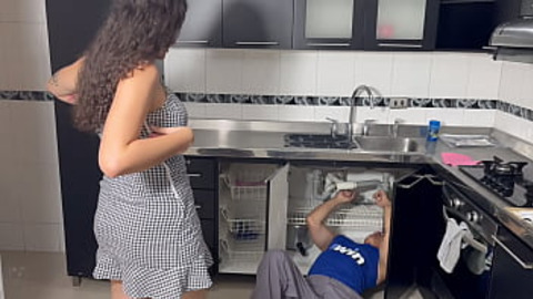 Hubby ignores me —  hot plumber slides into scene —  ready to fill me up