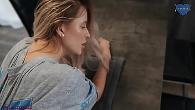 Stepsis sucks big cock deep then rides it rough