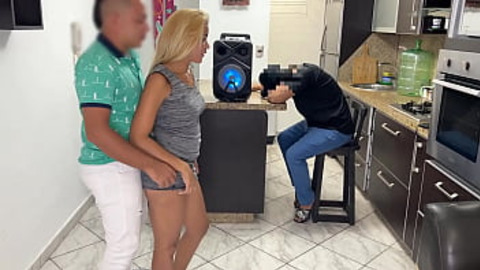 Friend lets me dance with his girlfriend —  her butt🍑 rubs my cock🌭 in front of her boyfriend NTR