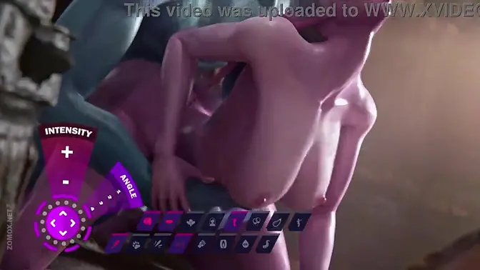 Big 3D cock deeply fucks girl in wet pussy