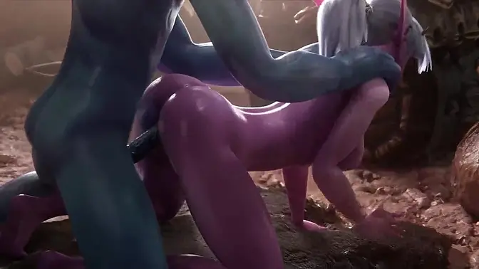 Big 3D cock deeply fucks girl in wet pussy