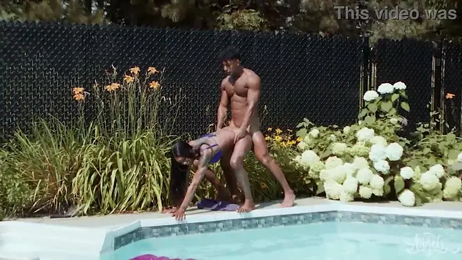 Trans Angels part 2: Hunk rims ebony ass and cums in mouth