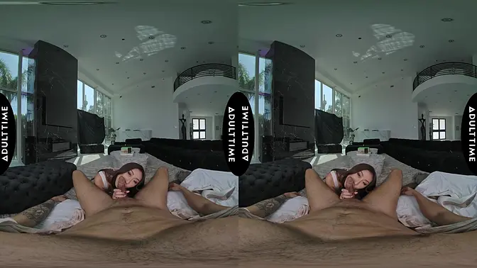 UP CLOSE VR - POV Stacked Cock Hungry Babe Nicole Doshi Titty Fucks You Then Wildly Rides You