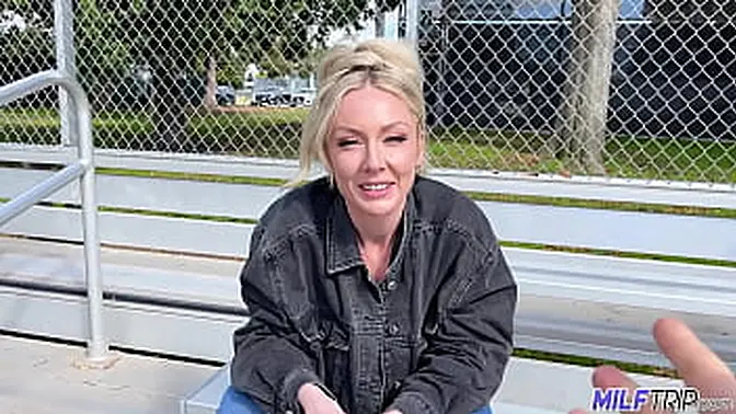 Busty blonde babe deepthroats big dick then takes intense pounding