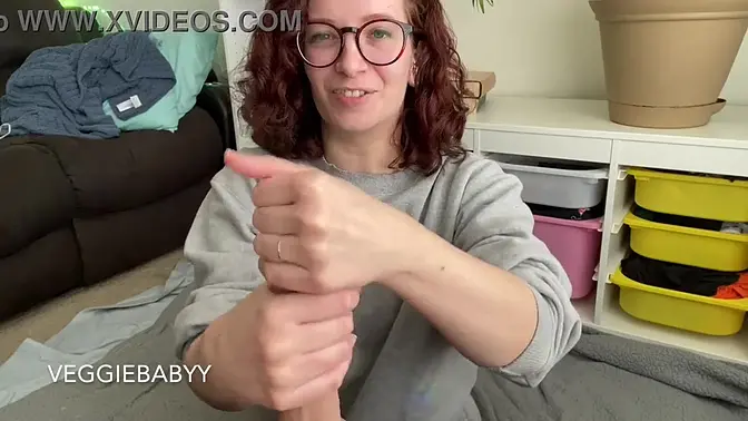 veggiebabyy grey shirt hand job point of view custom non nude dildo HJ - full