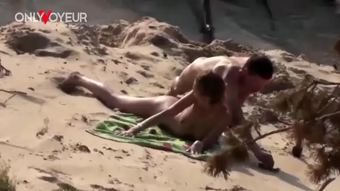 Beach Voyeur  Very hot teen babe just hammered into the beach sand