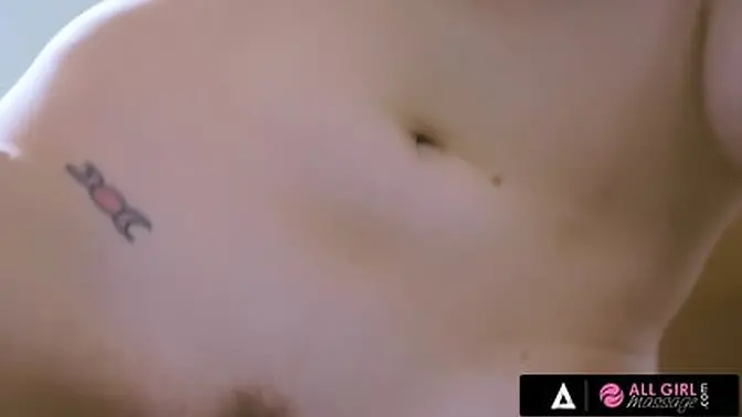 Trio of girls massage each other during inspection