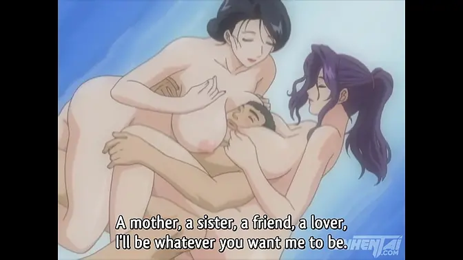 Lucky Guy Fucks his Step Mom and Step Sister - Hentai Uncensored [Subtitled]