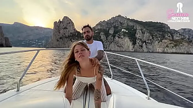 Captivating couple gets banged on boat tour in public