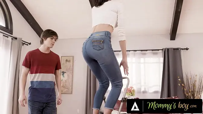 Stepson pleases busty stepmom for a new ride