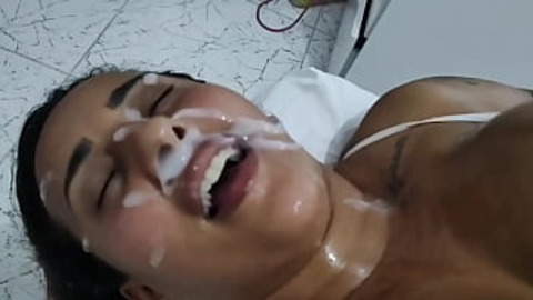 Facial Frenzy: Milk-Smeared Cumshots Unleashed