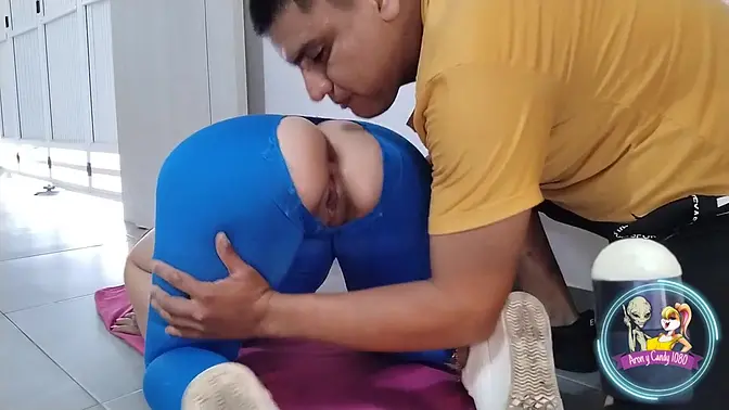 Perverted yoga teacher rides a big cock with her perfect ass