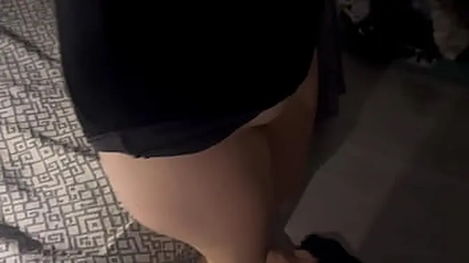 Sweet amateur Babydoll deepthroats and shows off her smooth shaved pussy