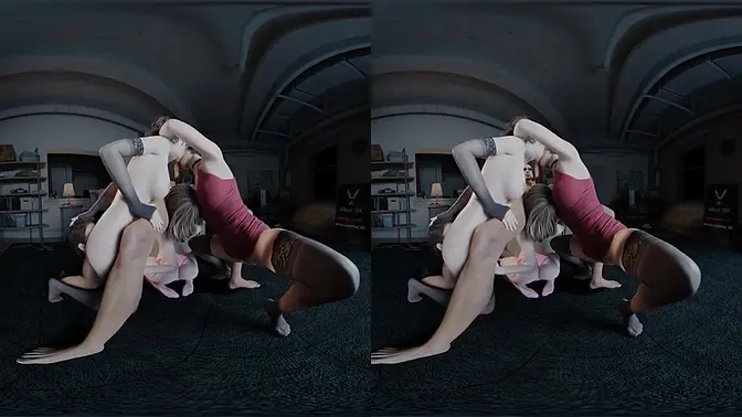 Group Sex Orgy with Claire and Ashley - Ass Rimming and Blowjobs