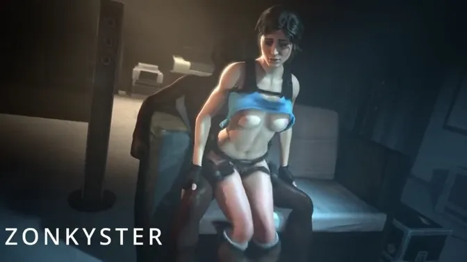 Slutty anime girl gives 3D blowjob and gets fucked