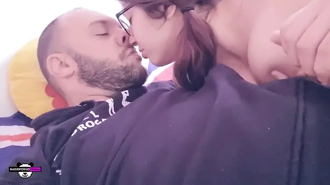 Sultry girl licks sweatshirt after deepthroat