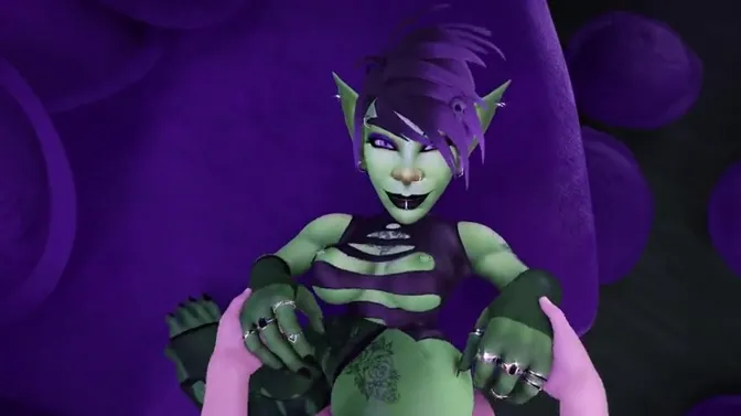 Sexy anime girl gives blowjob to big cock