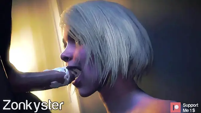 Sexy Asian cartoon girl sucks cock in 3D hentai scene