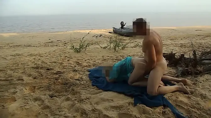 Big Ass MILF railed on public beach