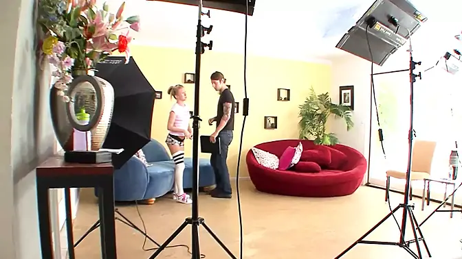 Teen blonde slut takes big hard cock